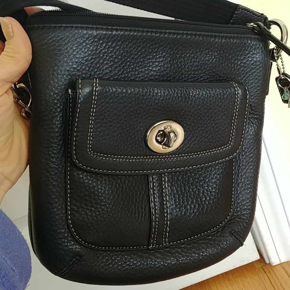 Coach shoulder bag - soft pebbled leather- black